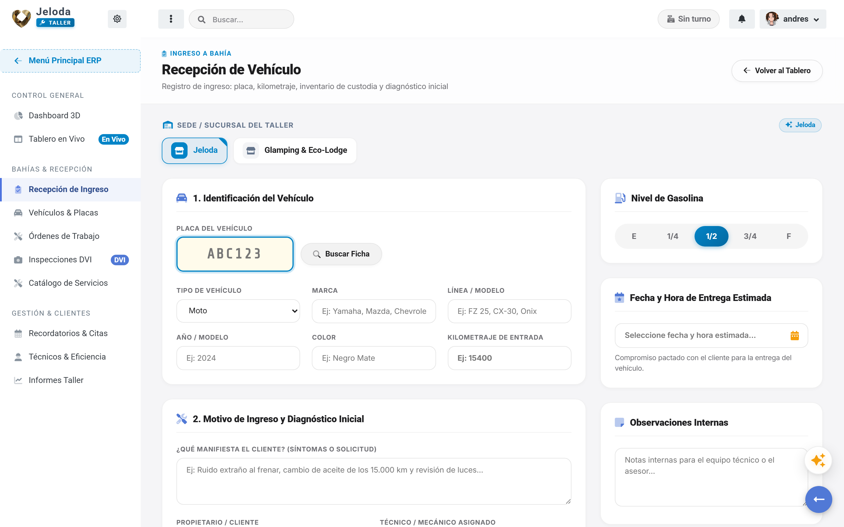 Recepción rápida de motos con checklist digital en Jeloda